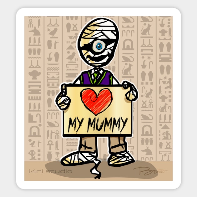 I Love my Mummy Sticker by i4ni Studio